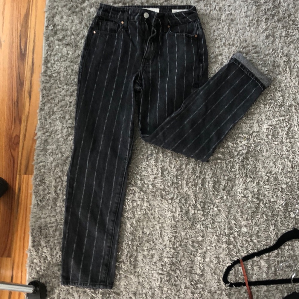 Striped Black Mom Jeans